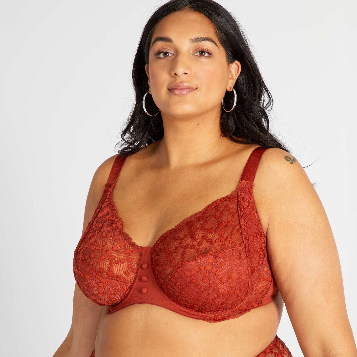 Soutien-gorge corbeille en dentelle Rouge corail