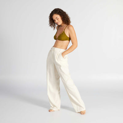 Soutien-gorge triangle avec laçage fantaisie Kaki