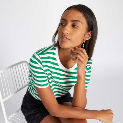 Tee-shirt imprimé rayé Vert