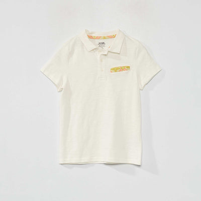 Polo en jersey Blanc
