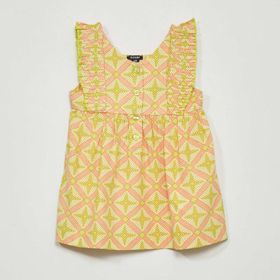 Robe avec imprimé Vert/orange