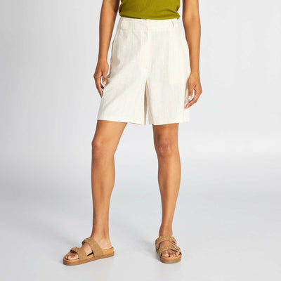Short taille haute Beige