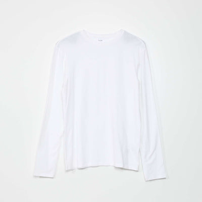 T-shirt slim fit à manches longues blanc