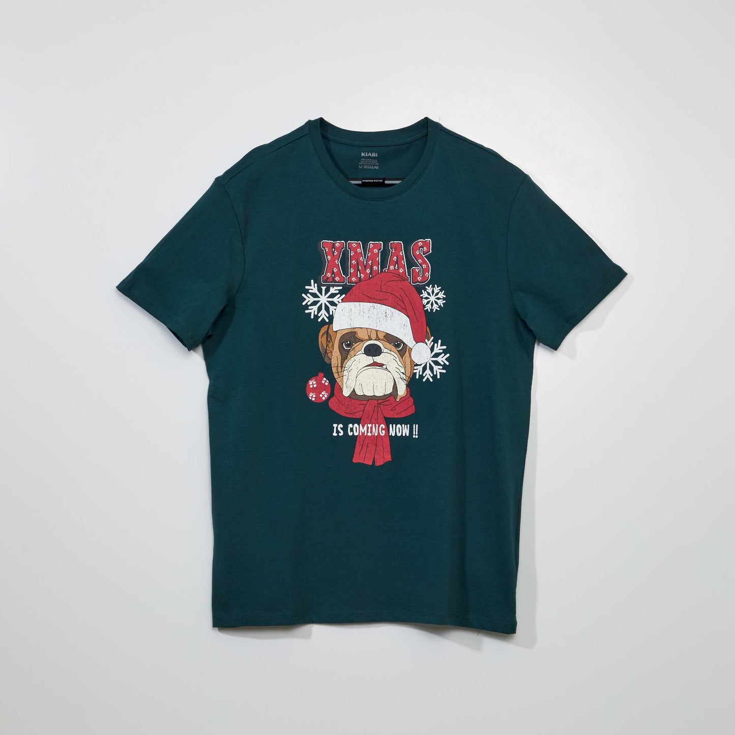 Tee-shirt manches courtes imprimé 'Noël' HO_GREENBU