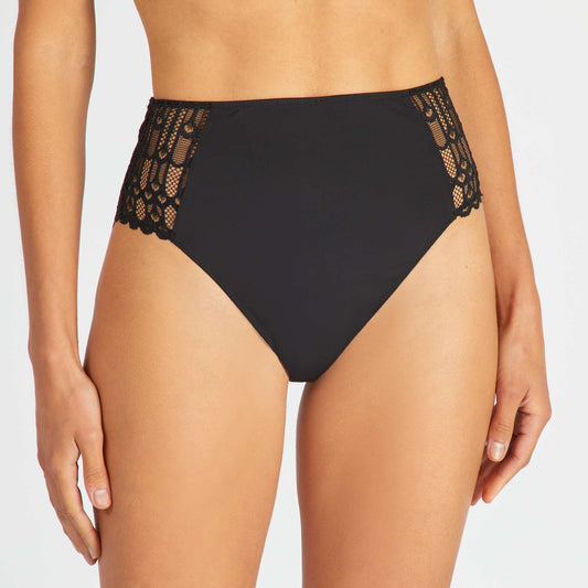 Culotte haute micro et dentelle noir