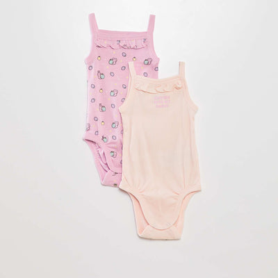 Lot de 2 bodies à fines bretelles Rose