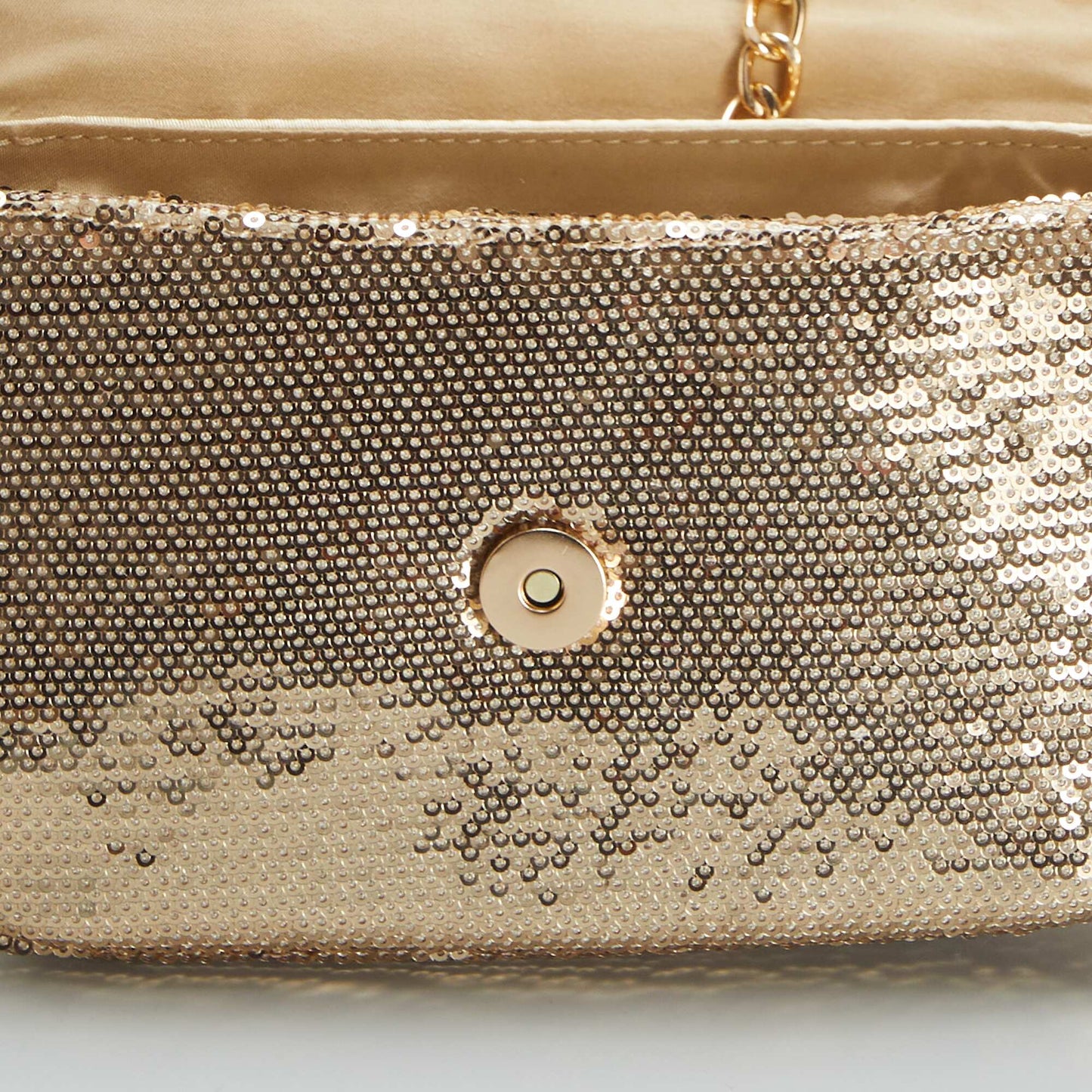 Sac bandoulière à sequins Doré