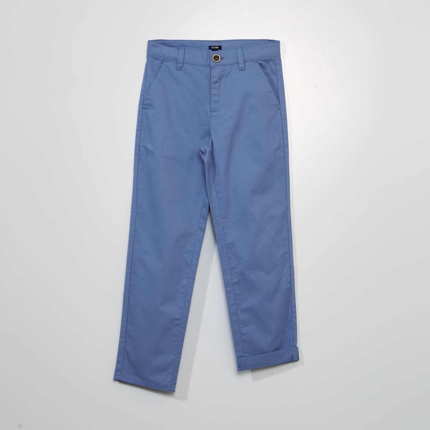 Pantalon chino uni Bleu