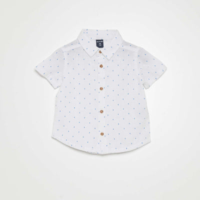 Chemise manches courtes à motif Blanc