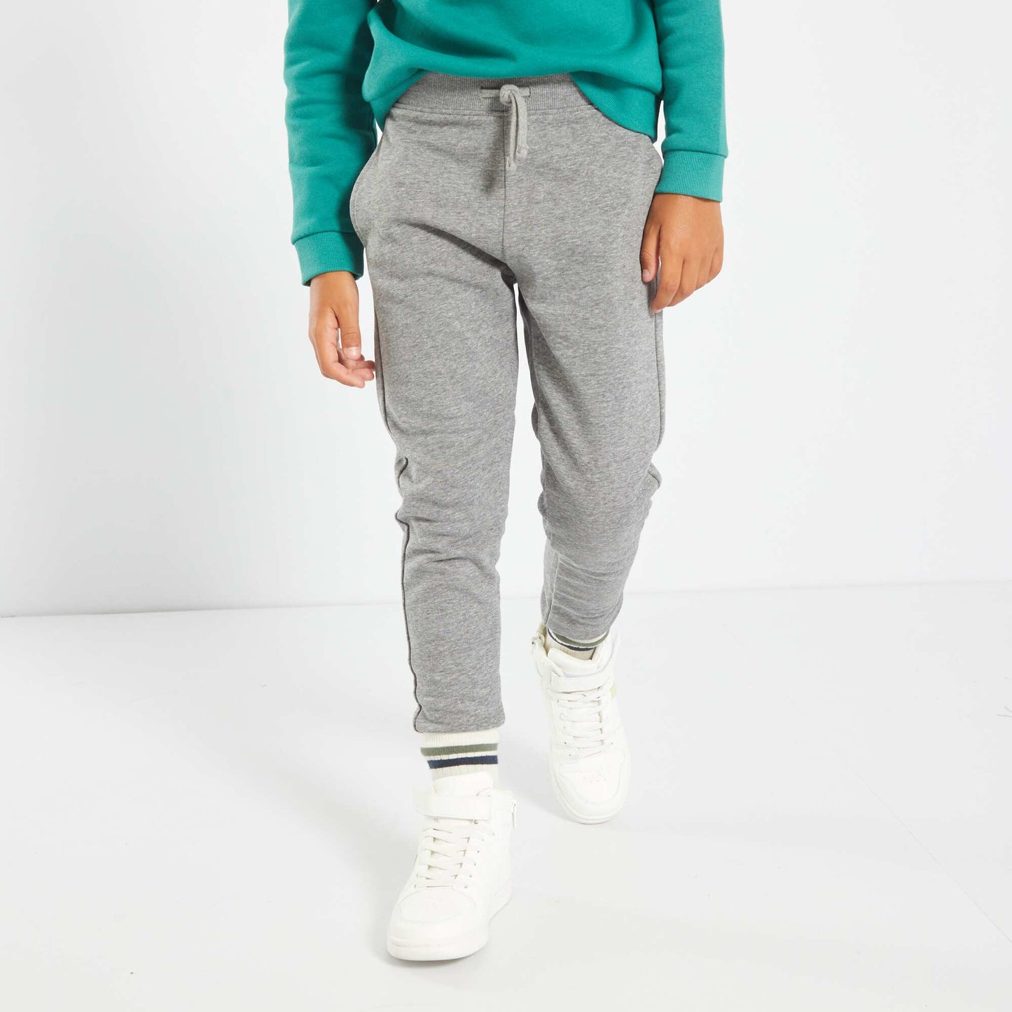 Pantalon de jogging en coton uni - Mixte gris