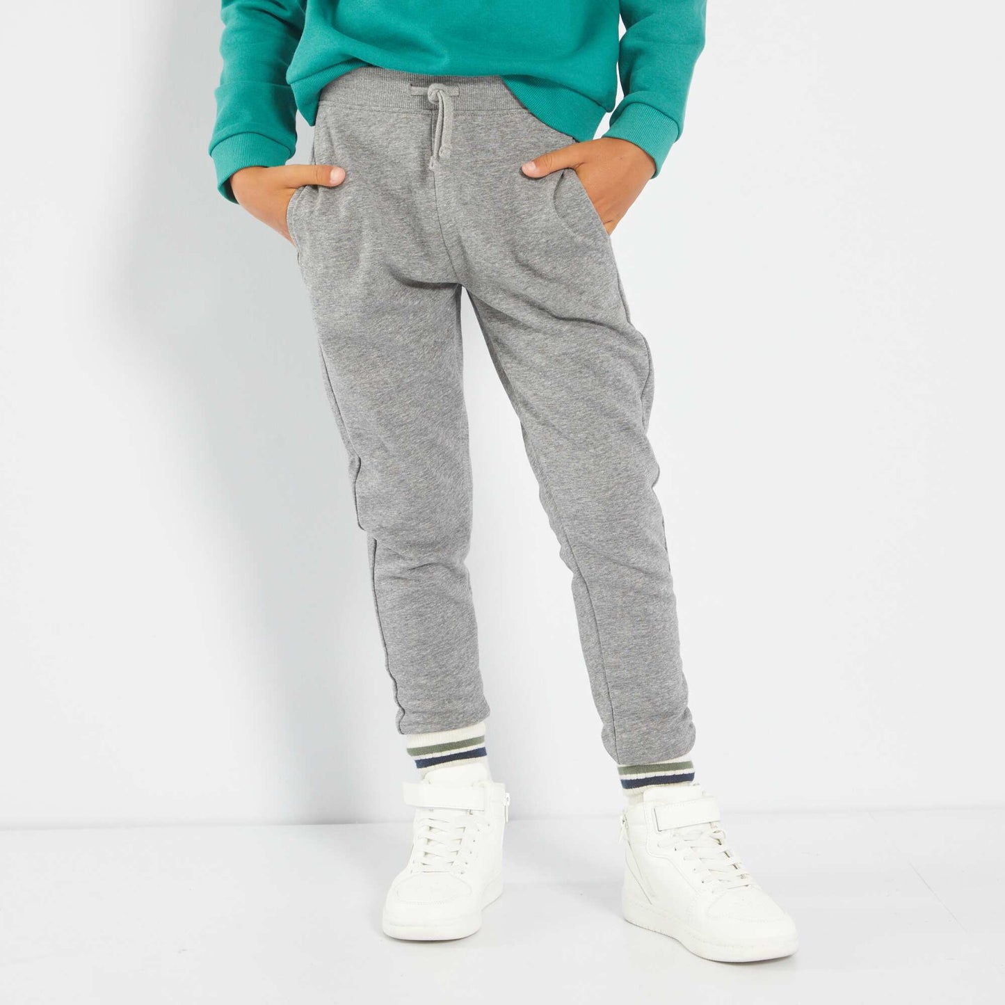 Pantalon de jogging en coton uni - Mixte gris