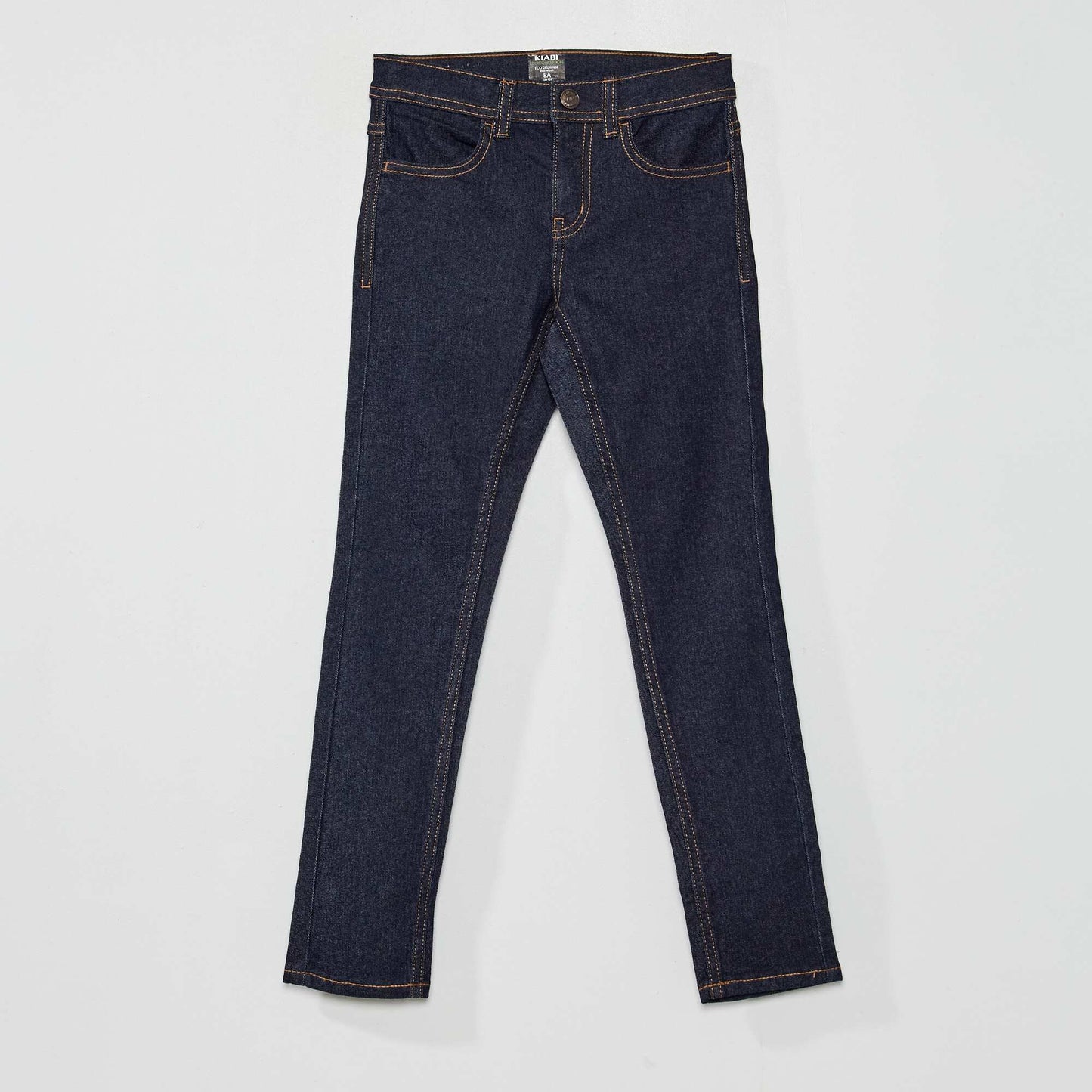 Jean skinny avec taille ajustable bleu foncé