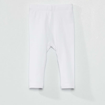Legging long uni en maille jersey blanc