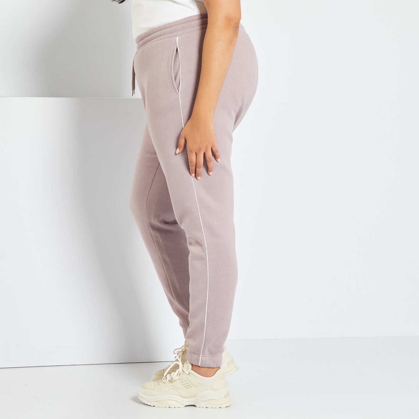 Pantalon de jogging en molleton rose grisé