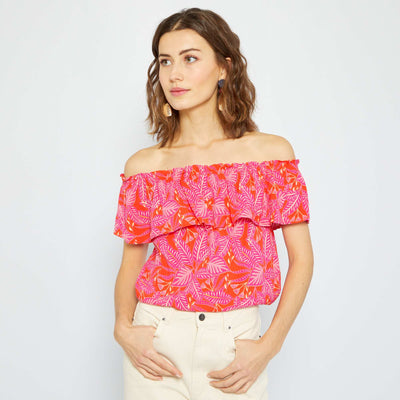 Blouse col bardot volonté Rouge