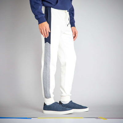 Jogging en molleton avec bandes contrastantes Blanc