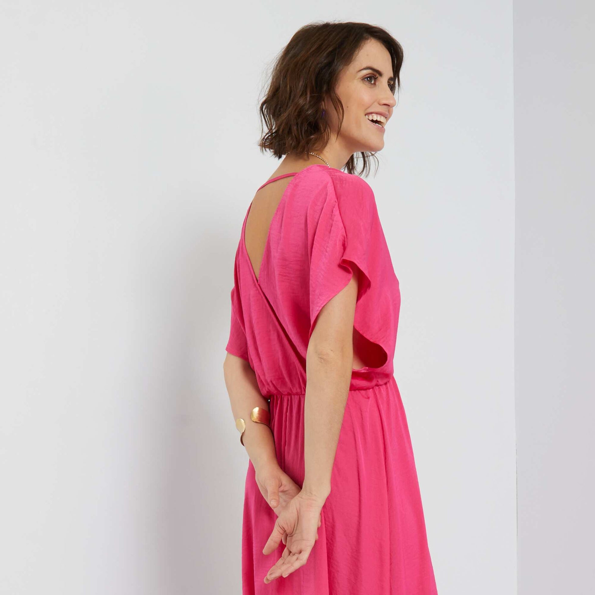 Robe longue satinée Rose – Kiabi Réunion