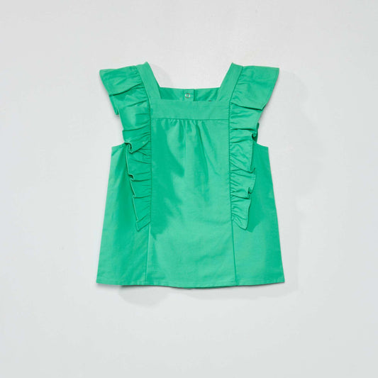 Blouse avec volants Vert