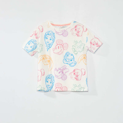 T-shirt 'Disney' à col rond Blanc