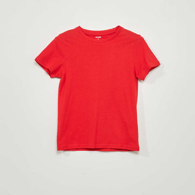 T-shirt uni manches courtes Rouge