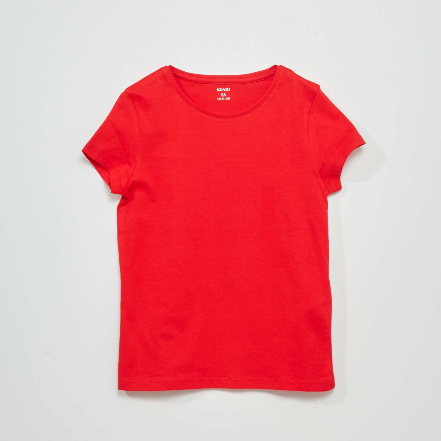 T-shirt en jersey uni rouge