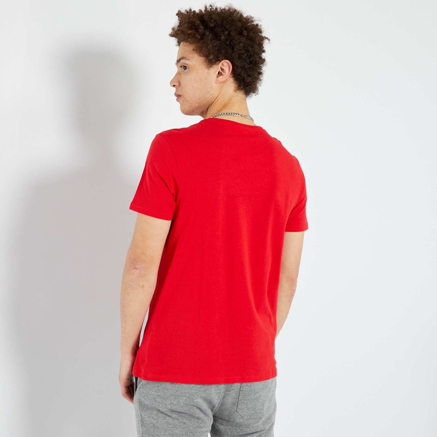 T-shirt en jersey uni rouge