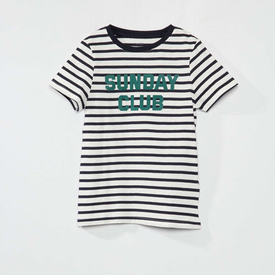 T-shirt rayé Blanc/Noir
