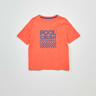 T-shirt en jersey avec imprimé Rouge