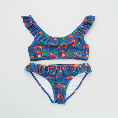 Maillot de bain avec imprimé - 2 pièces Bleu/rouge