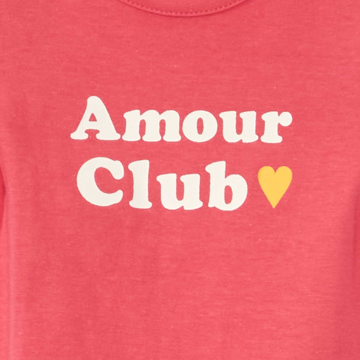 Tee-shirt à message 'amour club' Rose